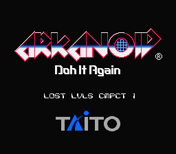 Arkanoid - The Lost Levels Compact 1 Title Screen